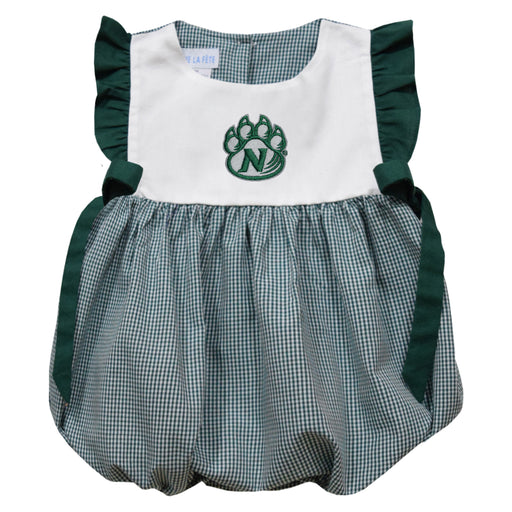 Northwest Missouri State University Bearcats Embroidered Hunter Green Gingham Girls Bubble