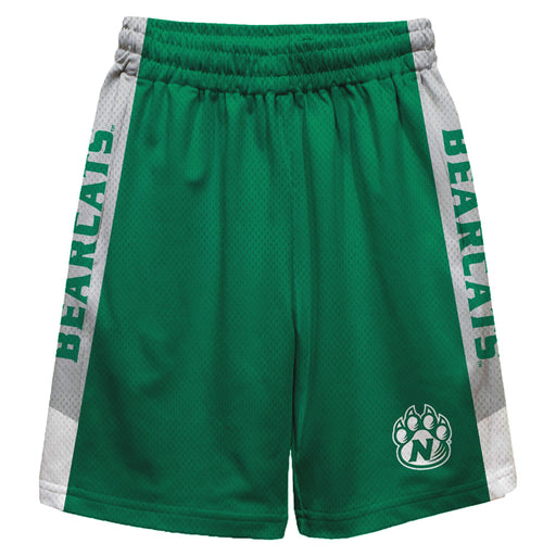 Northwest Missouri Bearcats Vive La Fete Game Day Green Stripes Boys Solid Gray Athletic Mesh Short