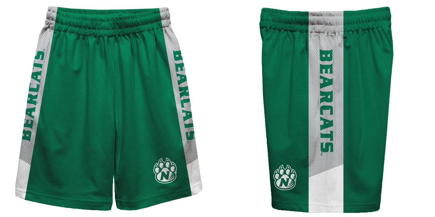 Northwest Missouri Bearcats Vive La Fete Game Day Green Stripes Boys Solid Gray Athletic Mesh Short - Vive La Fête - Online Apparel Store