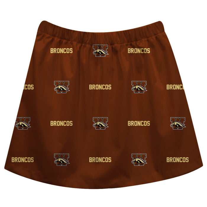 Western Michigan Broncos Skirt Brown All Over Logo - Vive La Fête - Online Apparel Store