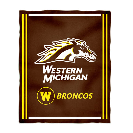 Western Michigan Broncos Vive La Fete Kids Game Day Brown Plush Soft Minky Blanket 36 x 48 Mascot
