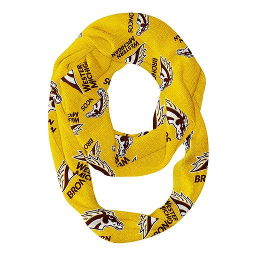 Western Michigan Broncos Vive La Fete Repeat Logo Game Day Collegiate Women Light Weight Ultra Soft Infinity Scarf