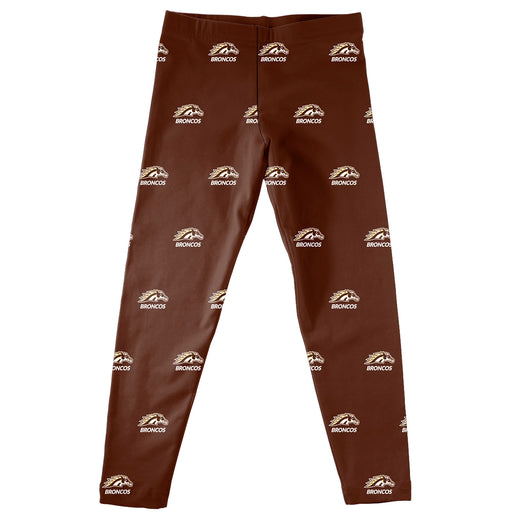 Western Michigan Broncos Vive La Fete Girls Game Day All Over Logo Elastic Waist Classic Play Brown Leggings Tights