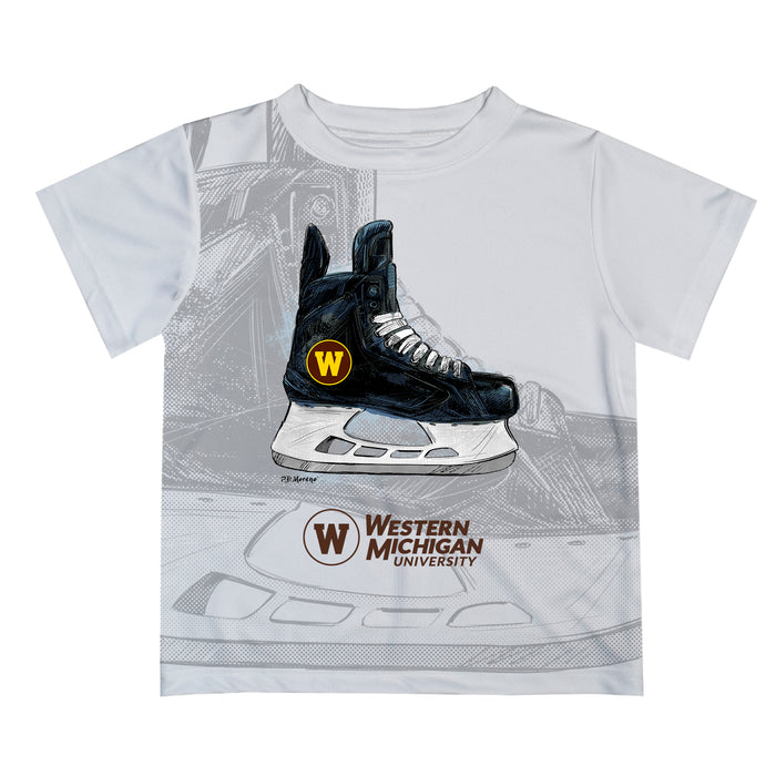 Western Michigan Broncos Original Dripping Hockey White T-Shirt by Vive La Fete