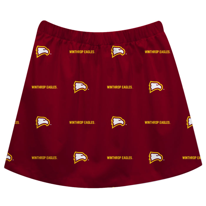 Winthrop University Eagles Maroon Skirt All Over Logo - Vive La Fête - Online Apparel Store