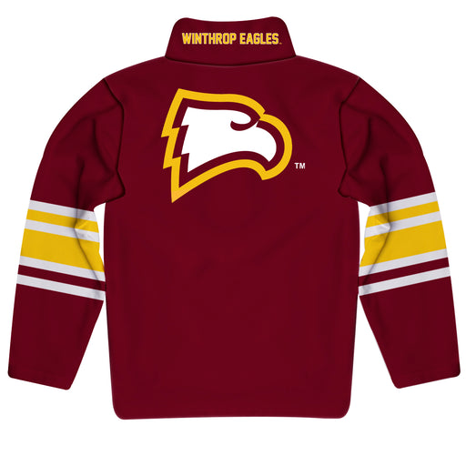 Winthrop University Eagles  Vive La Fete Game Day Maroon Quarter Zip Pullover Stripes on Sleeves - Vive La Fête - Online Apparel Store