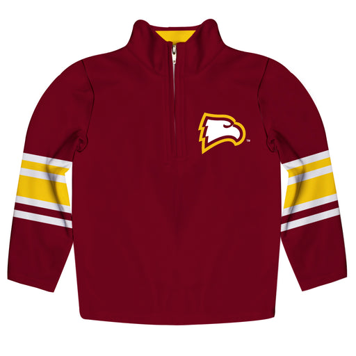 Winthrop University Eagles  Vive La Fete Game Day Maroon Quarter Zip Pullover Stripes on Sleeves - Vive La Fête - Online Apparel Store