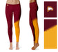 Winthrop University Eagles Vive La Fete Game Day Collegiate Leg Color Block Women Maroon Gold Yoga Leggings - Vive La Fête - Online Apparel Store
