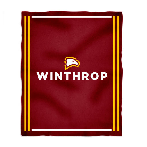 Winthrop University Eagles Vive La Fete Kids Game Day Maroon Plush Soft Minky Blanket 36 x 48 Mascot