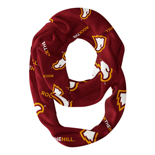 Winthrop Eagles Vive La Fete Repeat Logo Game Day Collegiate Women Light Weight Ultra Soft Infinity Scarf