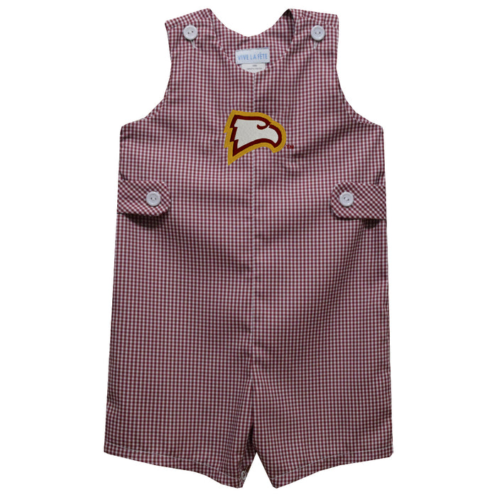 Winthrop University Eagles Embroidered Maroon Gingham Boys Jon Jon