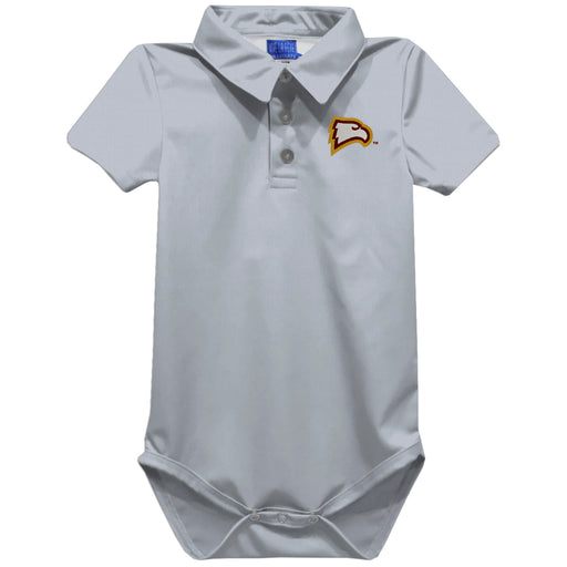 Winthrop University Eagles Embroidered Gray Solid Knit Polo Onesie