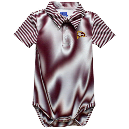 Winthrop University Eagles Embroidered Maroon Stripes Stripe Knit Polo Onesie
