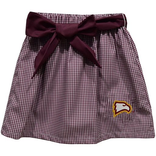 Winthrop University Eagles Embroidered Maroon Gingham Skirt With Sash