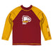 Winthrop Eagles Vive La Fete Logo Garnet Gold Long Sleeve Raglan Rashguard