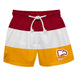 Winthrop University Eagles Vive La Fete Garnet White Gold Stripes Swimtrunks V1