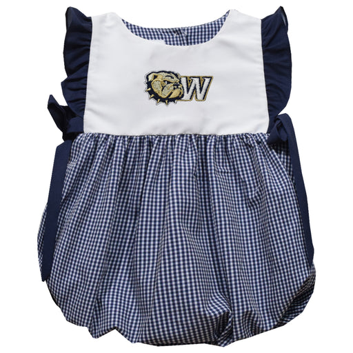 Wingate University Bulldogs Embroidered Navy Gingham Bubble