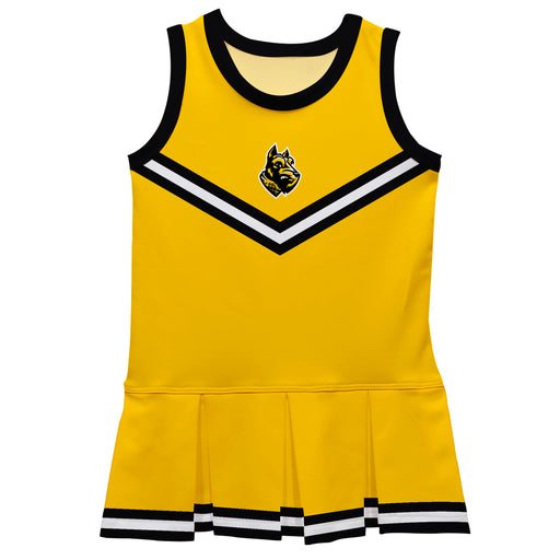 College of Wooster Fighting Scots Vive La Fete Game Day Yellow Sleeveless Cheerleader Dress