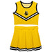 College of Wooster Fighting Scots Vive La Fete Game Day Yellow Sleeveless Chearleader Set