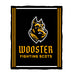 College of Wooster Fighting Scots Vive La Fete Kids Game Day Yellow Plush Soft Minky Blanket 36 x 48 Mascot