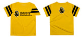 College of Wooster Fighting Scots Vive La Fete Boys Game Day Yellow Short Sleeve Tee with Stripes on Sleeves - Vive La Fête - Online Apparel Store
