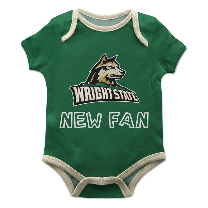 Wright State Raiders Vive La Fete Infant Game Day Green Short Sleeve Onesie New Fan Logo and Mascot Bodysuit