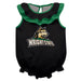Wright State University Raiders Black Sleeveless Ruffle Onesie Mascot Bodysuit by Vive La Fete