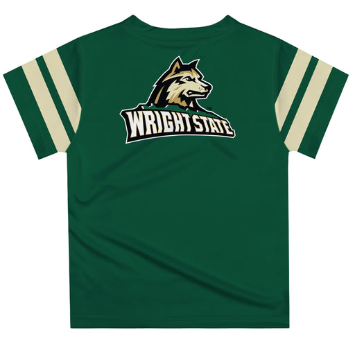 Wright State Raiders Vive La Fete Boys Game Day Green Short Sleeve Tee with Stripes on Sleeves - Vive La Fête - Online Apparel Store