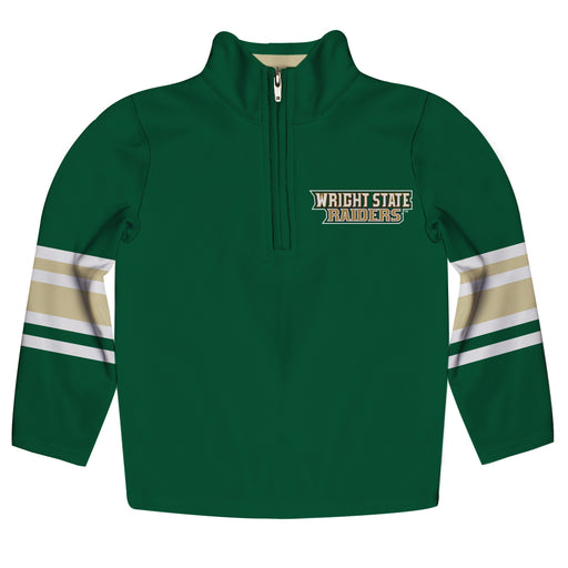 Wright State Raiders Vive La Fete Game Day Green Quarter Zip Pullover Stripes on Sleeves - Vive La Fête - Online Apparel Store