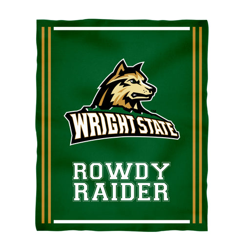 Wright State University Raiders Vive La Fete Kids Game Day Green Plush Soft Minky Blanket 36 x 48 Mascot