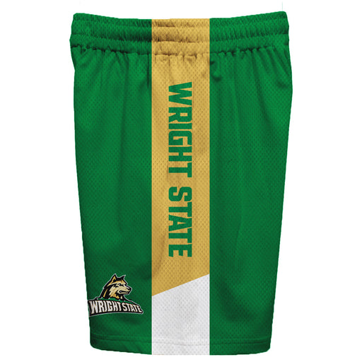 Wright State Raiders Vive La Fete Game Day Green Stripes Boys Solid Gold Athletic Mesh Short - Vive La Fête - Online Apparel Store