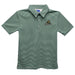 Wright State University Raiders Embroidered Hunter Green Stripes Short Sleeve Polo Box Shirt