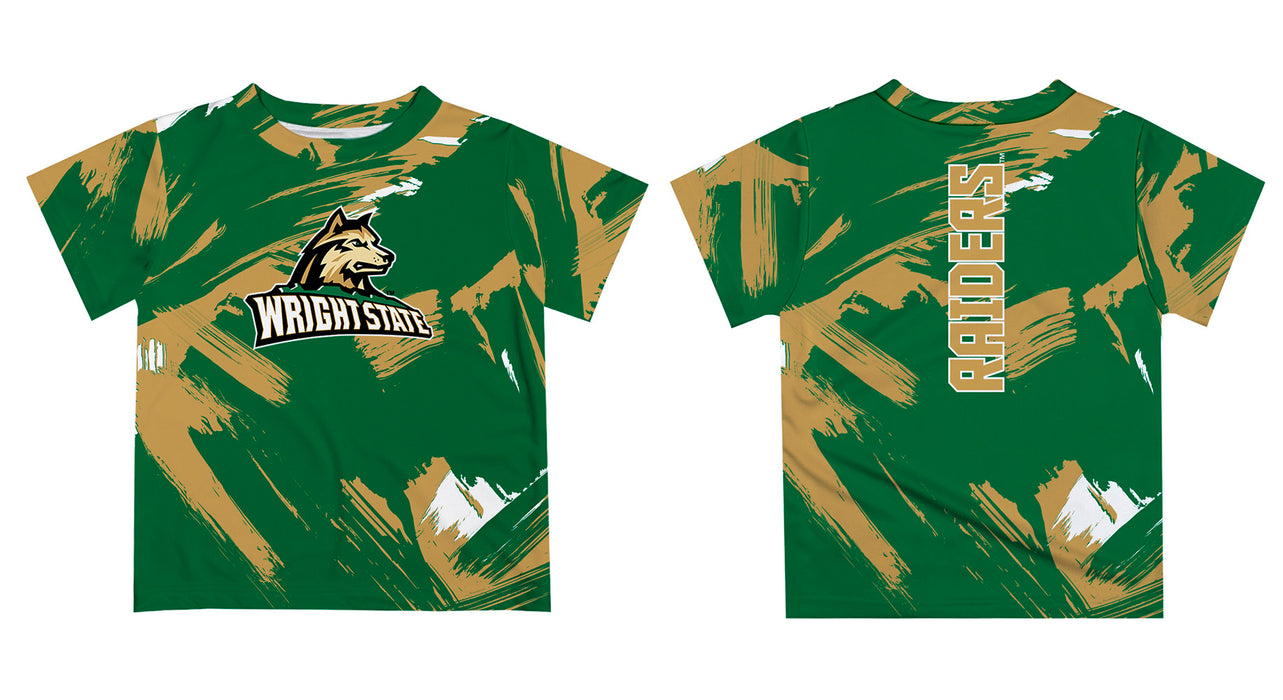 Wright State University Raiders Vive La Fete Boys Game Day Green Short Sleeve Tee Paint Brush - Vive La Fête - Online Apparel Store