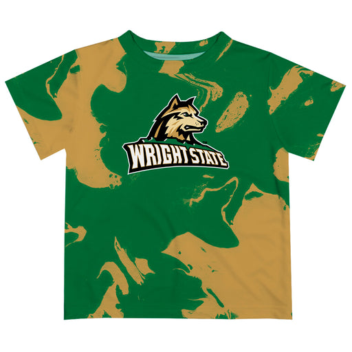 Wright State University Raiders Vive La Fete Marble Boys Game Day Green Short Sleeve Tee