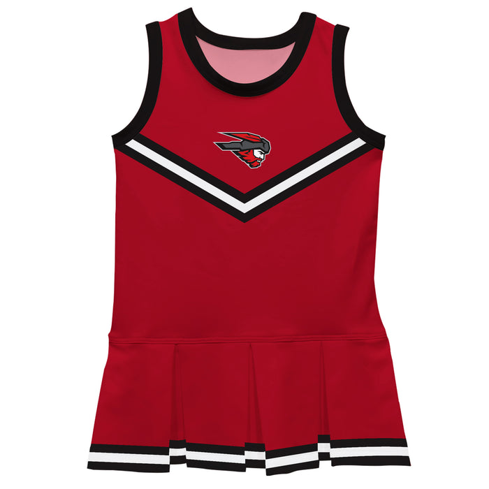 Western Colorado Mountaineer Vive La Fete Game Day Red Sleeveless Cheerleader Dress
