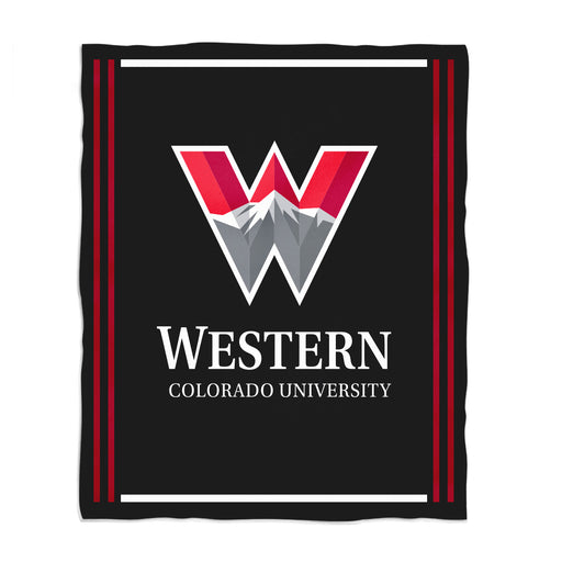 Western Colorado Mountaineer WCU  Vive La Fete Kids Game Day Black Plush Soft Minky Blanket 36 x 48 Mascot