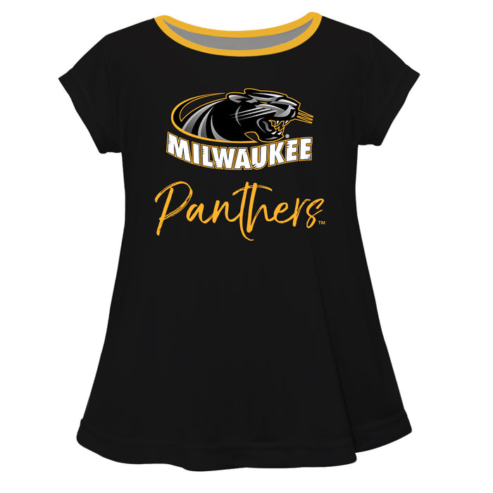 Milwaukee Panthers Vive La Fete Girls Game Day Short Sleeve Black Top with School Logo and Name - Vive La Fête - Online Apparel Store