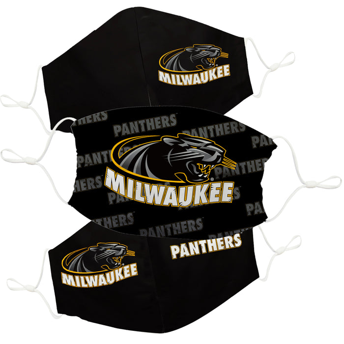 Milwaukee Panthers 3 Ply Vive La Fete Face Mask 3 Pack Game Day Collegiate Unisex Face Covers Reusable Washable - Vive La Fête - Online Apparel Store