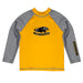 Milwaukee Panthers Vive La Fete Logo Gold Gray Long Sleeve Raglan Rashguard