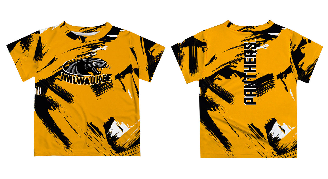 Wisconsin Milwaukee Panthers Vive La Fete Boys Game Day Gold Short Sleeve Tee Paint Brush - Vive La Fête - Online Apparel Store