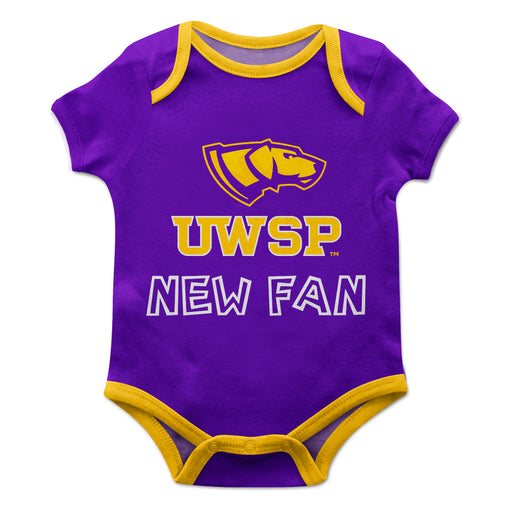 UW-Stevens Point Pointers UWSP Vive La Fete Infant Game Day Purple Short Sleeve Onesie New Fan Logo and Mascot Bodysuit
