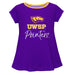 UW-Stevens Point Pointers UWSP Vive La Fete Girls Game Day Short Sleeve Purple Top with School Logo and Name