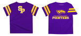 UW-Stevens Point Pointers UWSP Vive La Fete Boys Game Day Purple Short Sleeve Tee with Stripes on Sleeves - Vive La Fête - Online Apparel Store