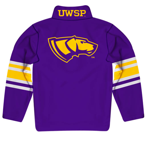 UW-Stevens Point Pointers UWSP Vive La Fete Game Day Purple Quarter Zip Pullover Stripes on Sleeves - Vive La Fête - Online Apparel Store