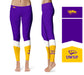 UW-Stevens Point Pointers UWSP Vive La Fete Game Day Collegiate Ankle Color Block Women Purple Gold Yoga Leggings - Vive La Fête - Online Apparel Store