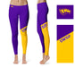 UW-Stevens Point Pointers Vive La Fete Game Day Collegiate Leg Color Block Women Purple Gold Yoga Leggings - Vive La Fête - Online Apparel Store