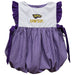 UWSP University of Wisconsin Stevens Point Pointers Embroidered Purple Gingham Girls Bubble