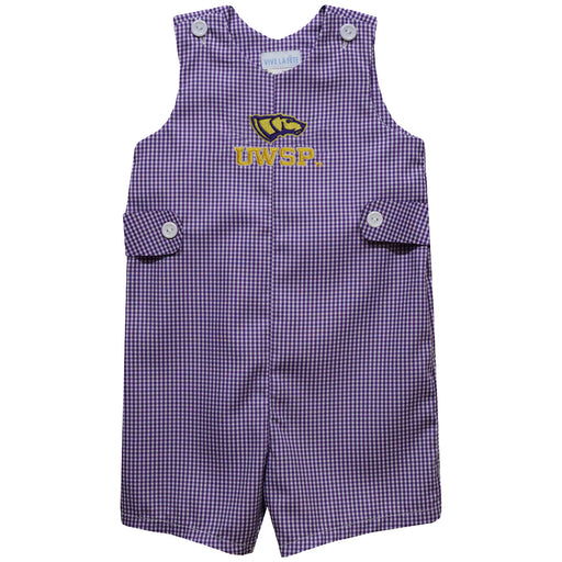 UWSP University of Wisconsin Stevens Point Pointers Embroidered Purple Gingham Boys Jon Jon
