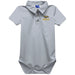 UWSP University of Wisconsin Stevens Point Pointers Embroidered Gray Solid Knit Polo Onesie