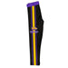 UW-Stevens Point Pointers UWSP Vive La Fete Girls Game Day Black with Purple Stripes Leggings Tights